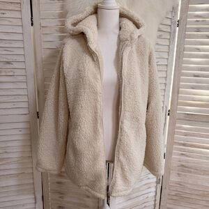 a.n.a Cream Teddy Jacket with Hood